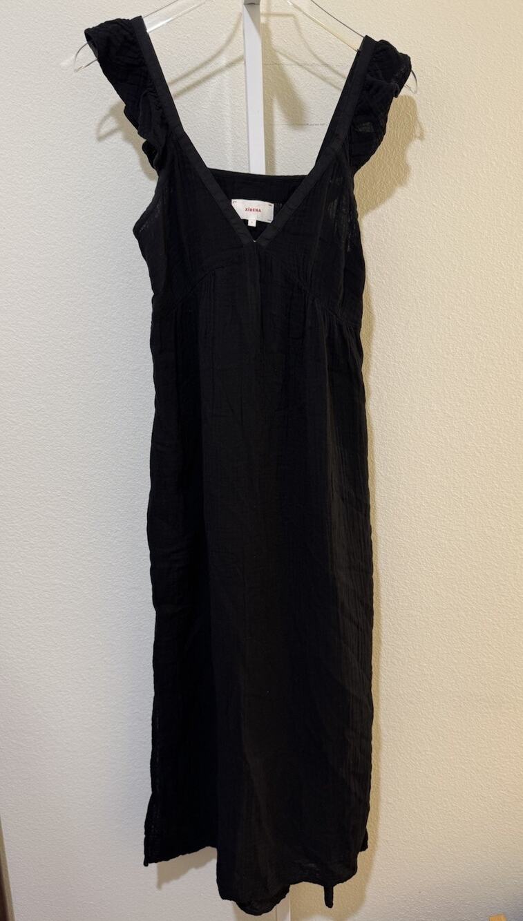 Xirena Black Cotton Gauze Maxi Dress Size S